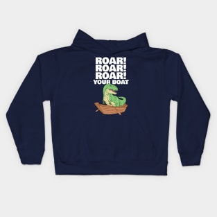 Roar your Boat Dinosaur Pun Kids Hoodie